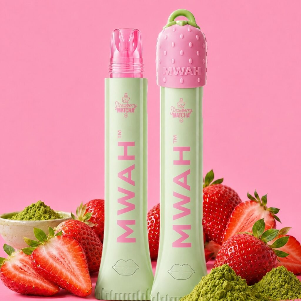 Strawberry Matcha Styled — Gimme MWAH lip gloss pen